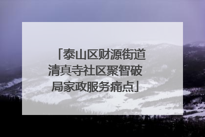 泰山区财源街道清真寺社区聚智破局家政服务痛点